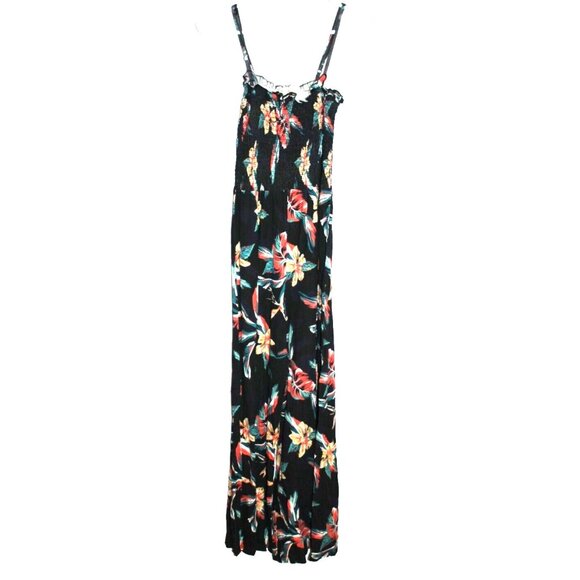 Roxy Women's Black Floral Sleeveless One-Piece Jumper Jumpsuit Size Small S - Picture 1 of 2